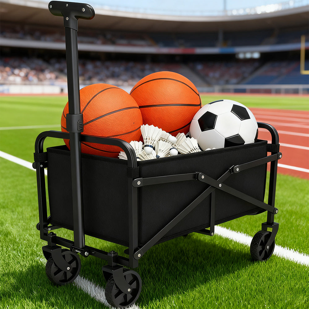 Foldable Shopping Cart, made of 600D waterproof Oxford fabric, equipped with all-terrain silent wheels. Suitable for beach/groceries/garden/shopping trips. A portable shopping cart with strong load-bearing capacity.