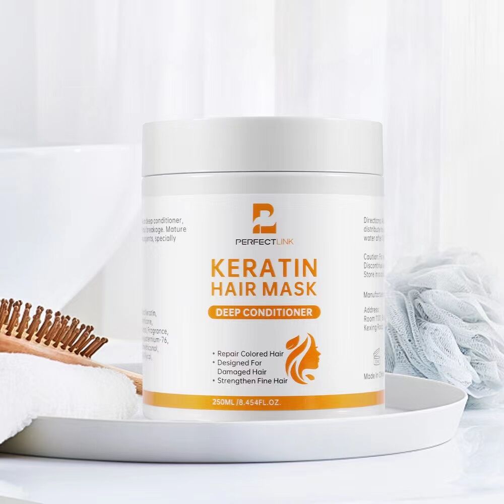 250ml Keratin Hair Care and Repair Mask: Deeply repair damaged hair, Rebuild hair structure, professional care for straight and curly hair