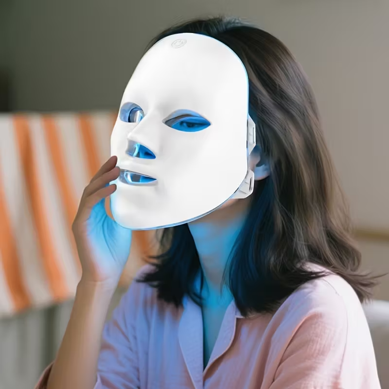 7-Color Facial Mask Device with USB- Light Beige Care, Portable Face Mask Machine for Home Use, 7 Colors Suitable for Women &, Skincare, Valentine's Day
