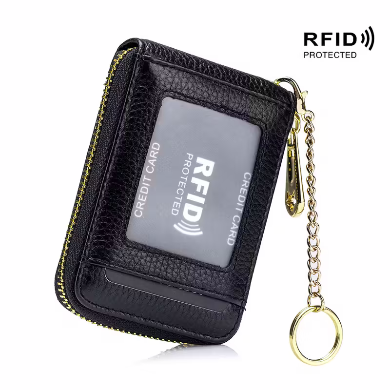 Casual style multi-compartment zipper wallet: Cards and loose change are neatly sorted