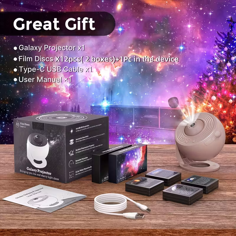 12-in-1 Constellation and Planetary arium Projector - USB power supply, modern space-themed night light with aurora effect, suitable for bedrooms, suitable for teenagers and adults, adjustable display Settings