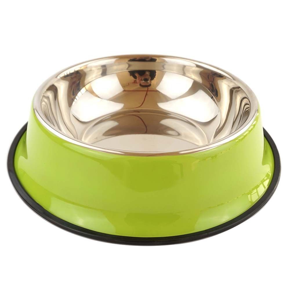 stainless steel pet bowls, non-slip dog bowls, large dog food bowls, cat bowls, pet food bowl, dog bowl large capacity, cat feeding bowl, durable pet bowls, anti-skid pet dishes, pet feeding products Australia - Green - Size 18CM