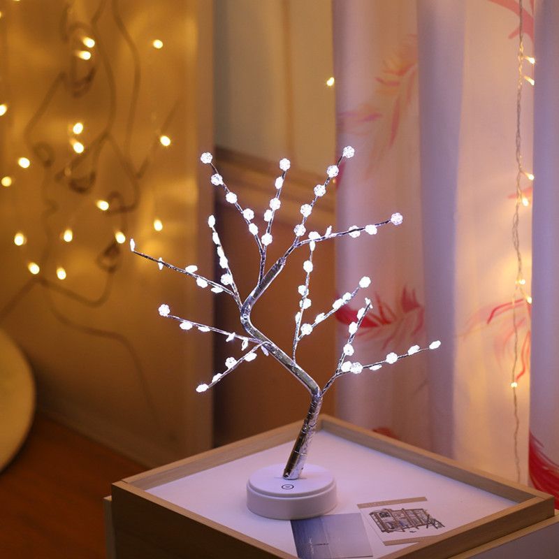 Pearl Night Light Tree, LED Decorative Lamp, Bedroom Decoration, Couple Bedroom, Entryway Decoration, Bedside Lamp, Christmas Decoration, Halloween Decoration, Thanksgiving Decoration, Australian Home Decor - tree - Size 12
