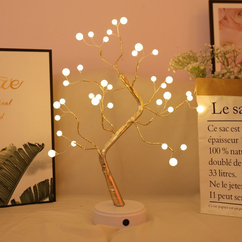 Pearl Night Light Tree, LED Decorative Lamp, Bedroom Decoration, Couple Bedroom, Entryway Decoration, Bedside Lamp, Christmas Decoration, Halloween Decoration, Thanksgiving Decoration, Australian Home Decor - tree - Size 5