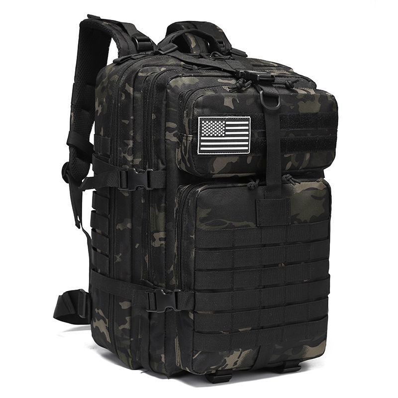 Tactical Backpack Travel Backpack Outdoor Backpack Durable Backpack Organized - Brown - Size Routine 45L