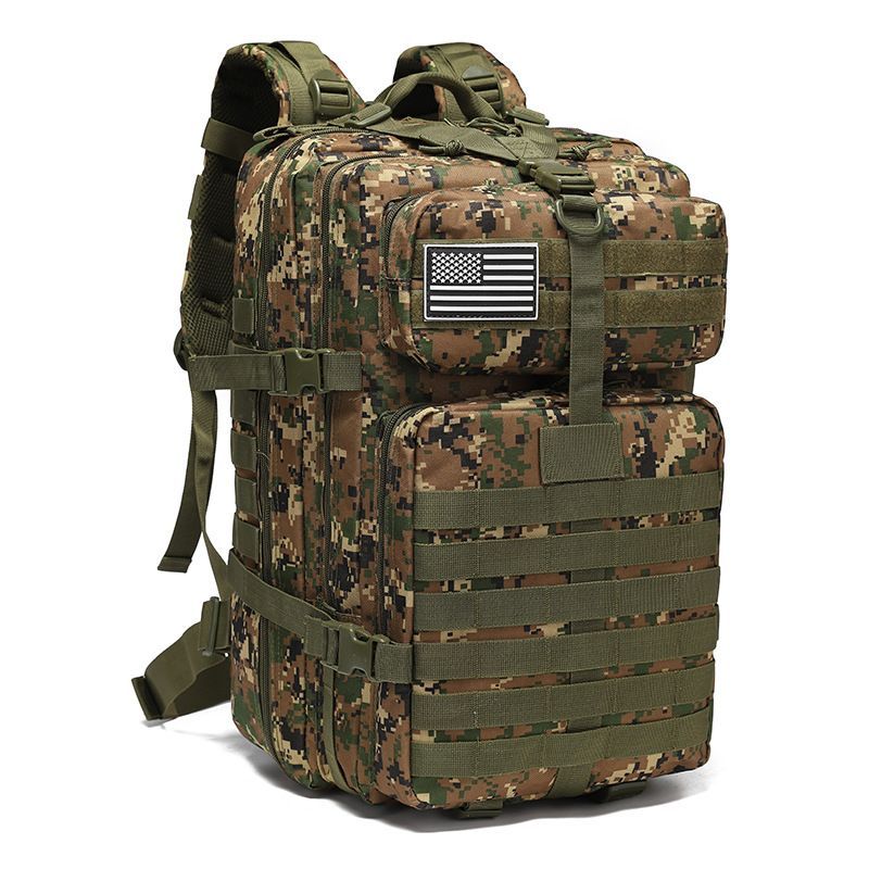 Tactical Backpack Travel Backpack Outdoor Backpack Durable Backpack Organized - Brown - Size Routine 45L