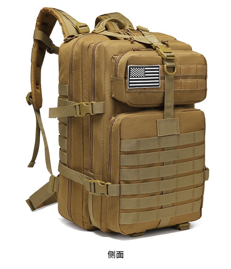 Tactical Backpack Travel Backpack Outdoor Backpack Durable Backpack Organized - Brown - Size Routine 45L