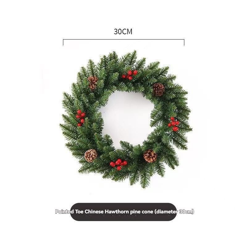 Christmas wreath, artificial wreath, red berries, pine cones, 30CM wreath, Christmas decoration, festive home decor, wreath for door, holiday centrepiece - Red - Size 40CM