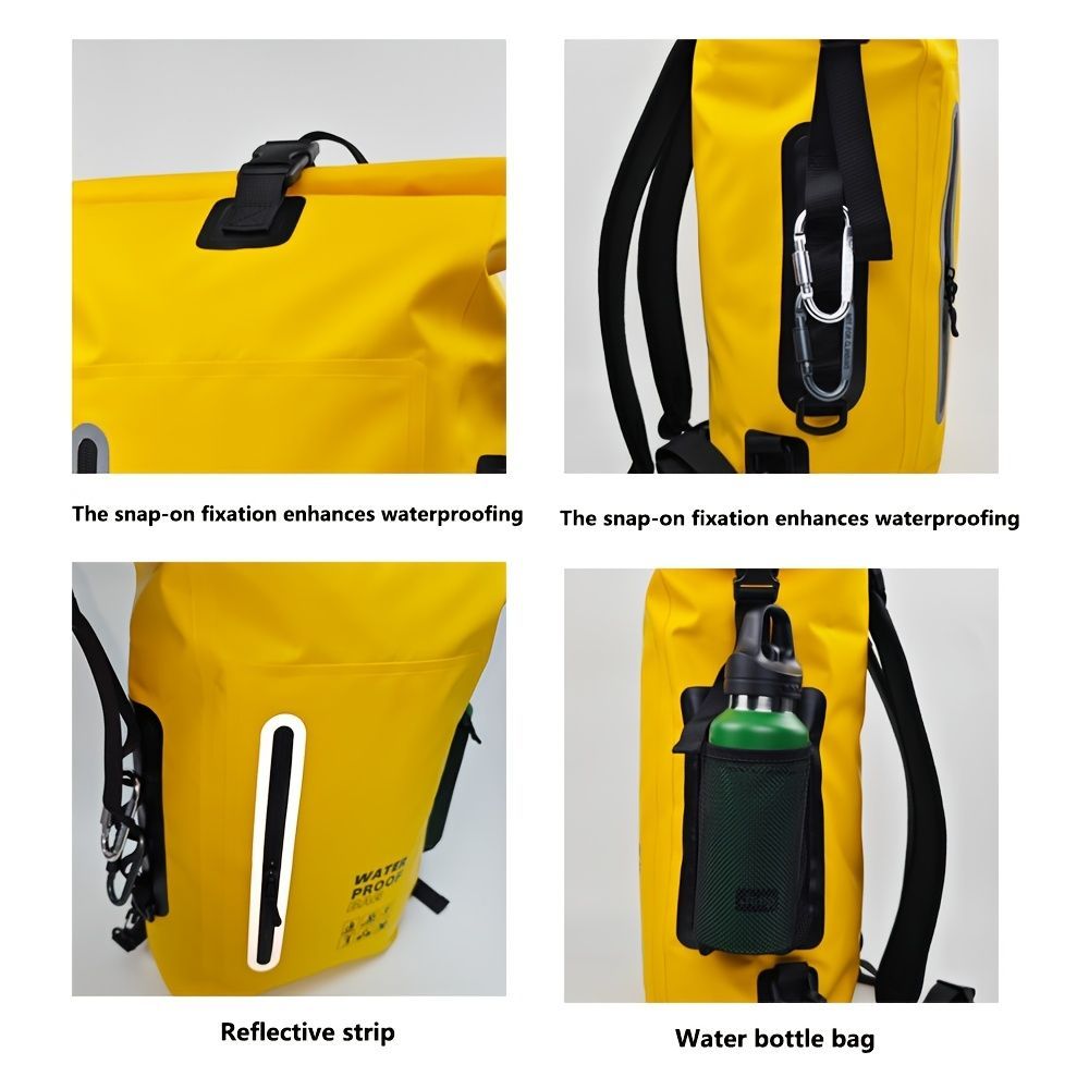 waterproof backpack, dry-wet separation, outdoor sports backpack, fishing backpack, camping backpack, canyoning backpack, swimming backpack, rafting backpack, waterproof gear, Australia outdoor backpack, hiking backpack water resistant - Yellow - Size 25L