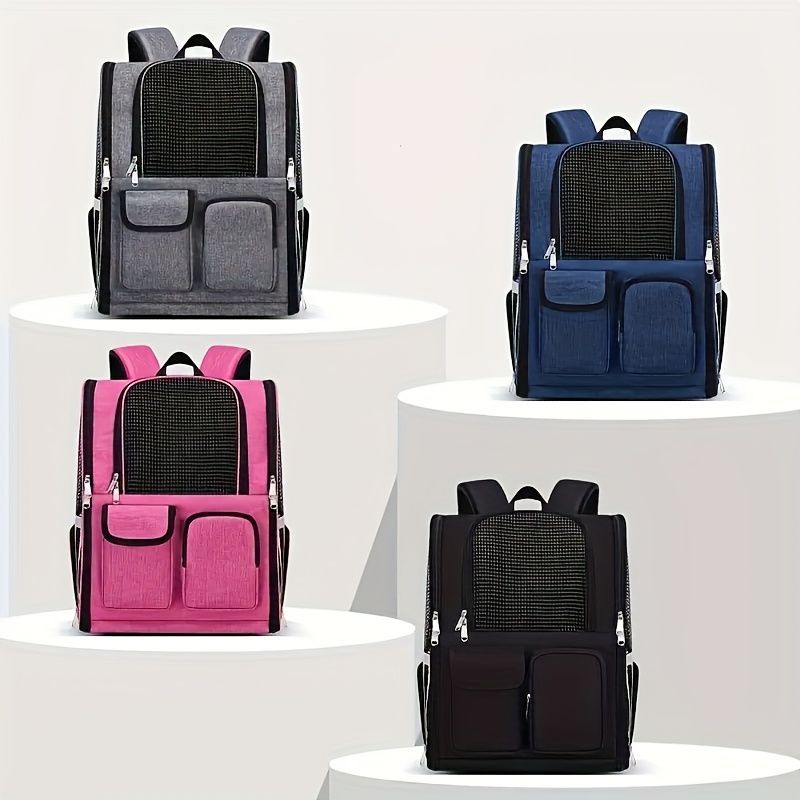 Dog Carrier Backpack Pet Transport Bag Travel Accessory For Dogs Dog Supplies - Blue - Size routine