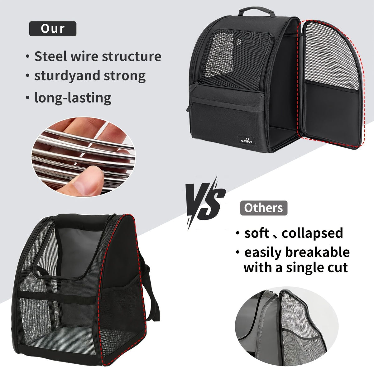 Black Blue dog carrier, skylight dog carrier, pet transport, small dog carrier, dog travel accessory, high-quality dog carrier, Australian pet carrier, small pet carrier