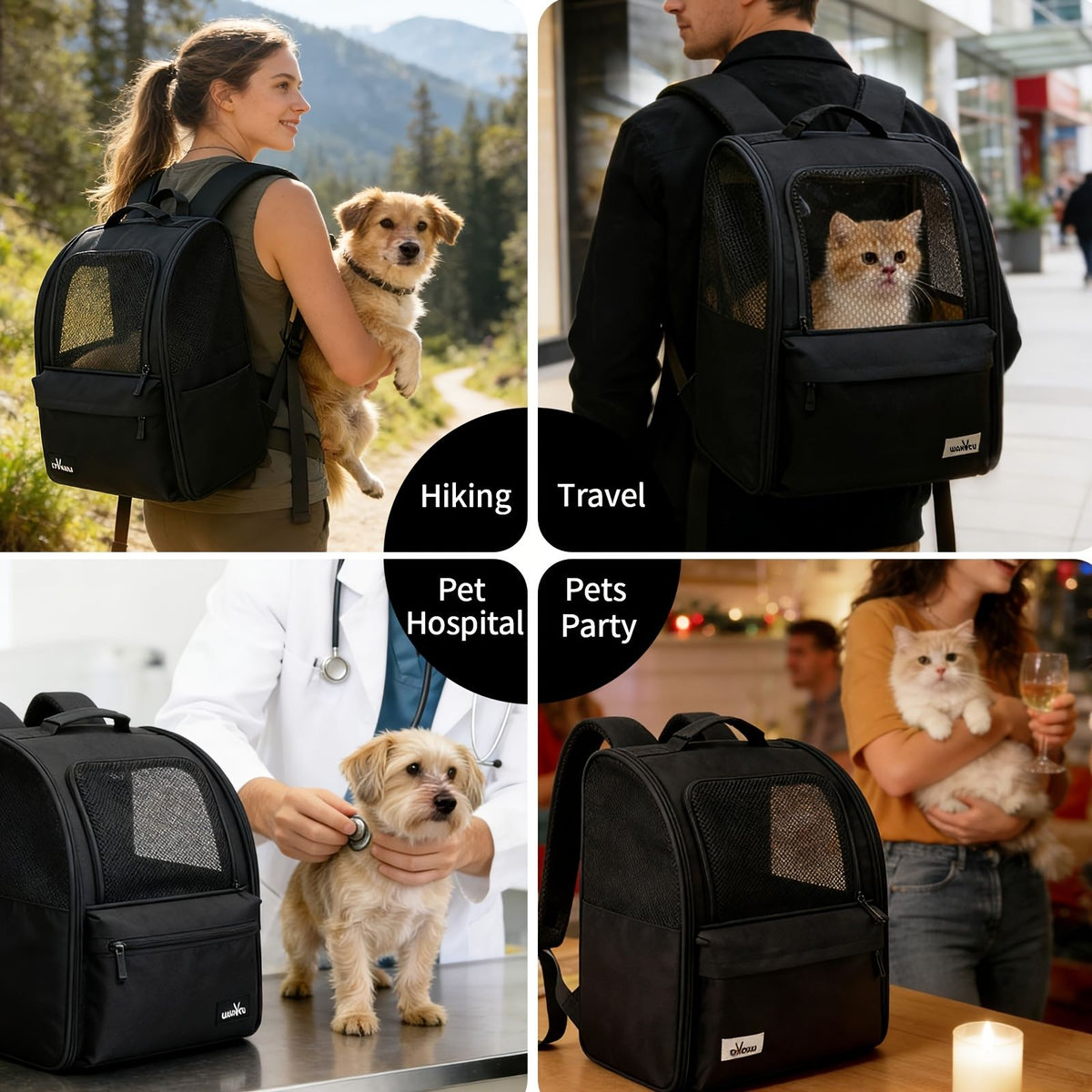 Black Blue dog carrier, skylight dog carrier, pet transport, small dog carrier, dog travel accessory, high-quality dog carrier, Australian pet carrier, small pet carrier