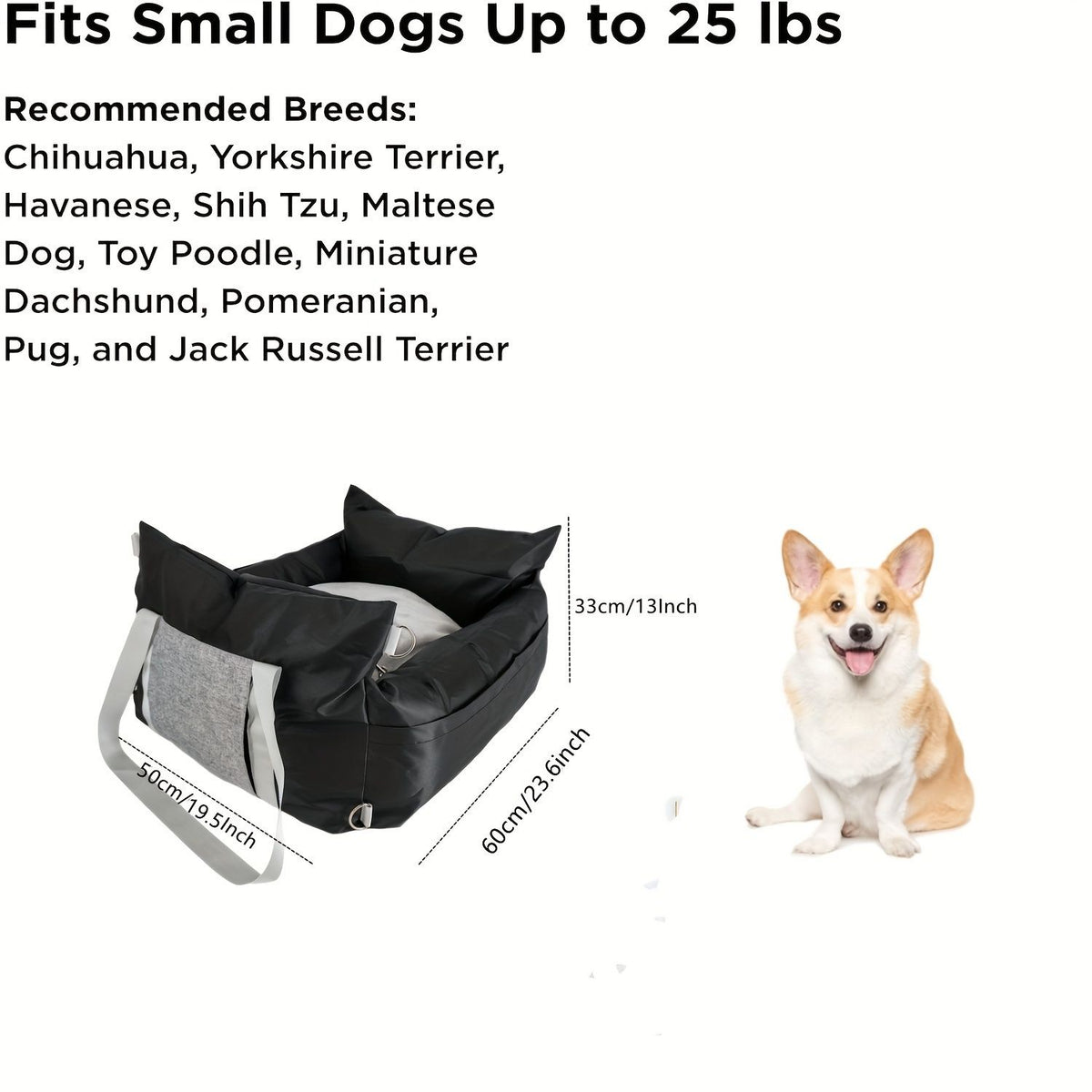 White car dog bed, dog carrier for car, pet travel accessories, dog transport in car, dog car seat, dog travel bed, Australian pet travel, secure dog carrier
