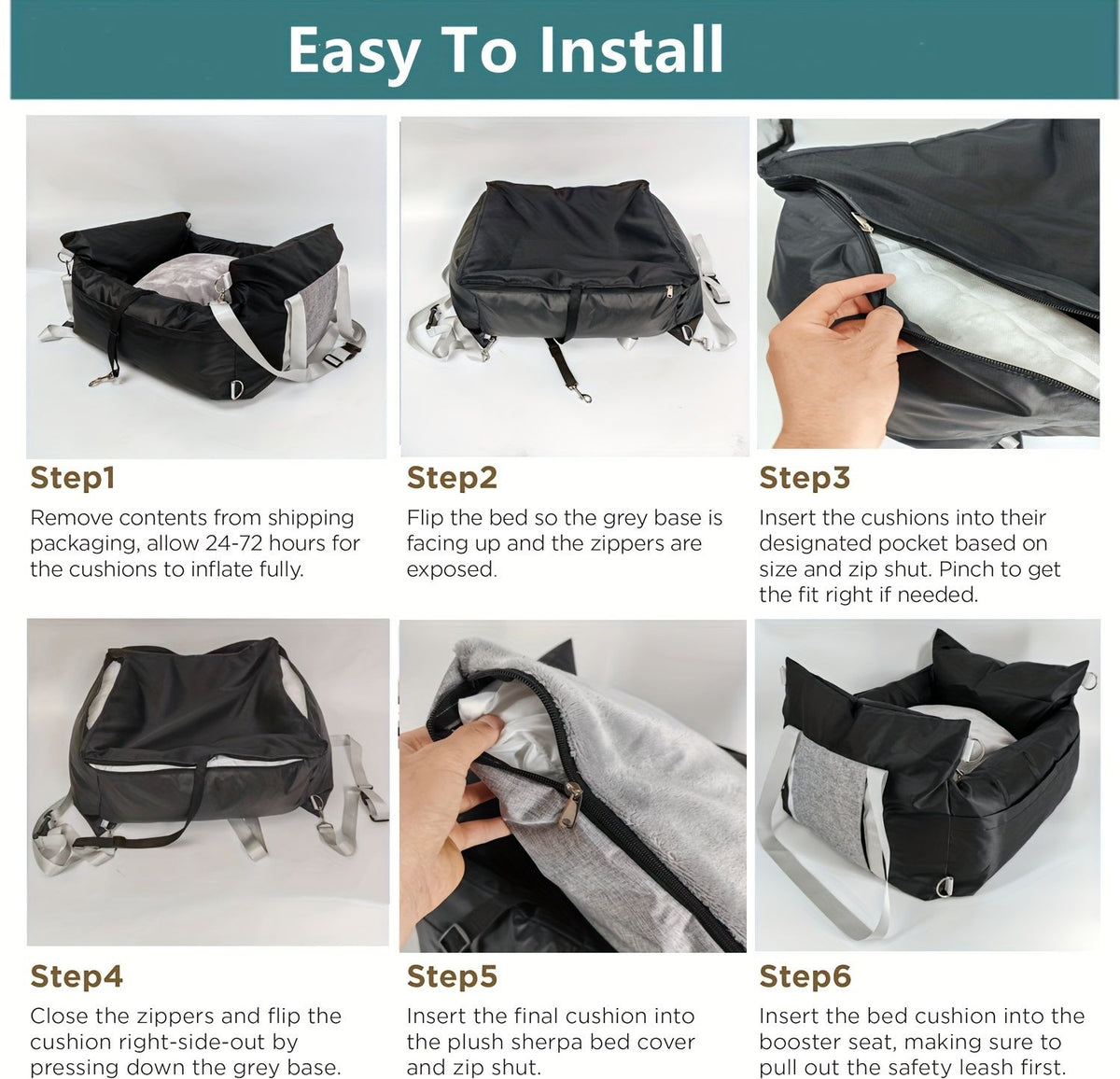 White car dog bed, dog carrier for car, pet travel accessories, dog transport in car, dog car seat, dog travel bed, Australian pet travel, secure dog carrier