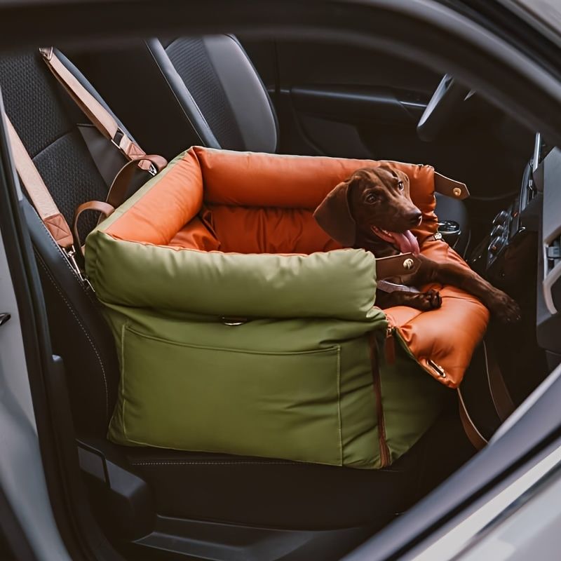 Green Blue Black car dog seat, dog travel, pet car accessories, dog safety in car, Australian pet products, dog car seat, portable dog bed, road trip with dog