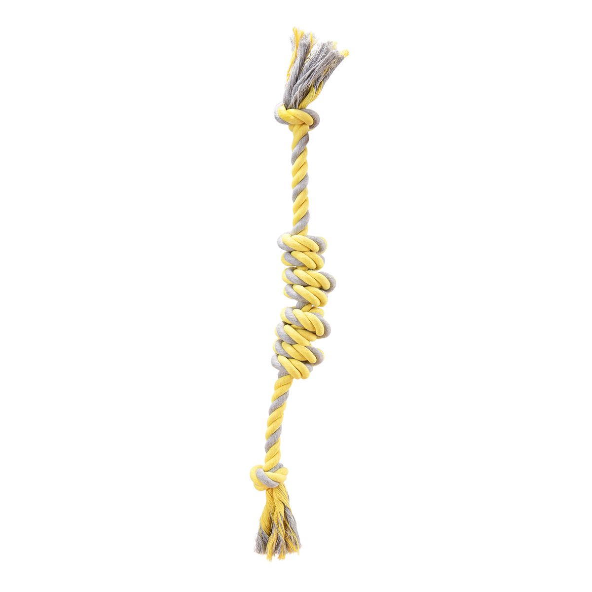 cotton rope dog toy, chew resistant dog toy, teething toy for dogs, medium large dog toy, durable dog toy, interactive dog toy, dog teething relief, heavy chewer dog toy, australian dog toy - Yellow - Size 2PCS