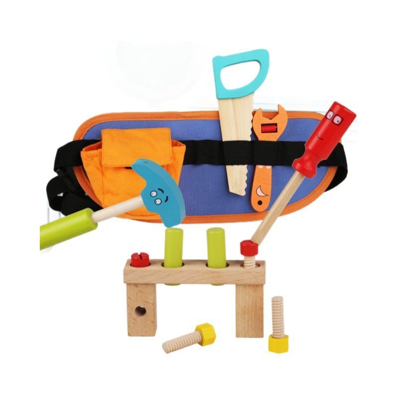 wooden toolbox, animal themed toy, building set, kids construction toy, fine motor skills, creative play, educational toy, birthday gift, Children's Day gift, Australian toy - Multi - Size 8