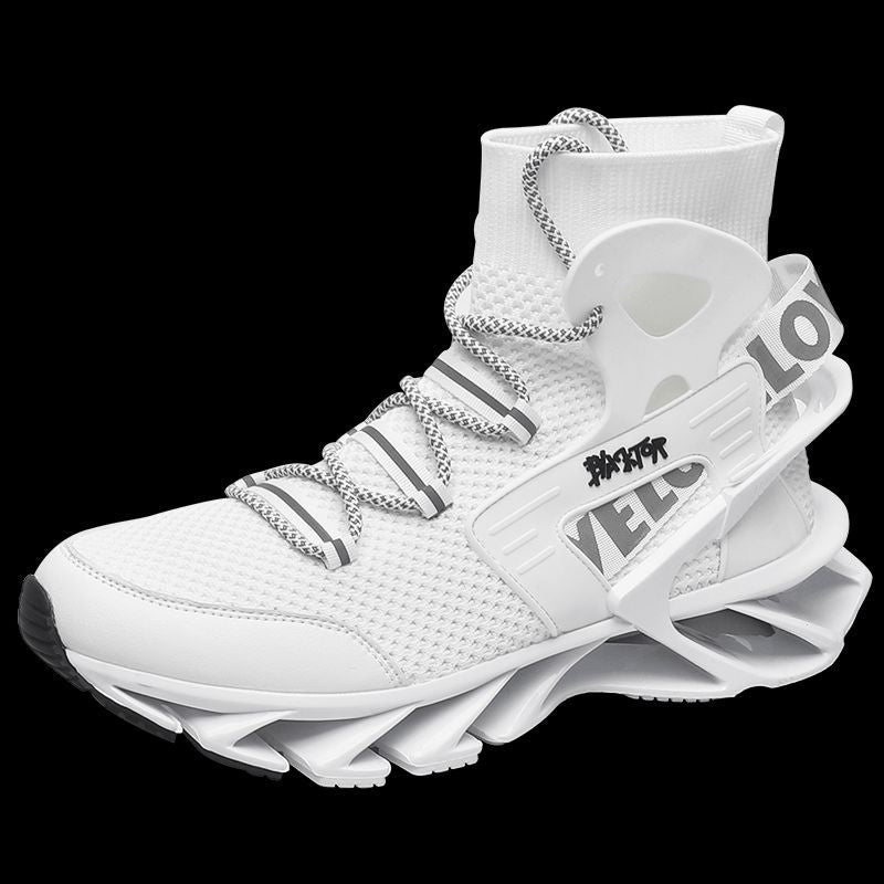 Men'S Casual Shoes Blade Style Shoes Breathable Sports Shoes Shock Absorbing - White - Size 45