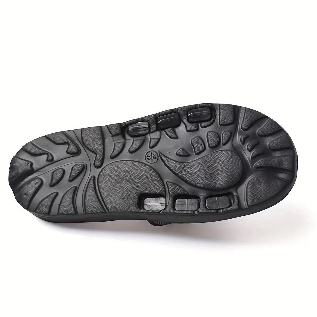 Japanese Acupressure Slippers Rotating Massage Slippers Reflexology Slippers - Black - Size 40