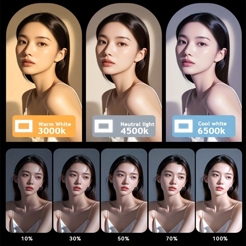 Smart Dual-Mode Fill Light|One-Touch Color Temperature Switching + Stepless Dimming, Portable Ring Light with Soft Glow for Multi-Scenario Live Shooting