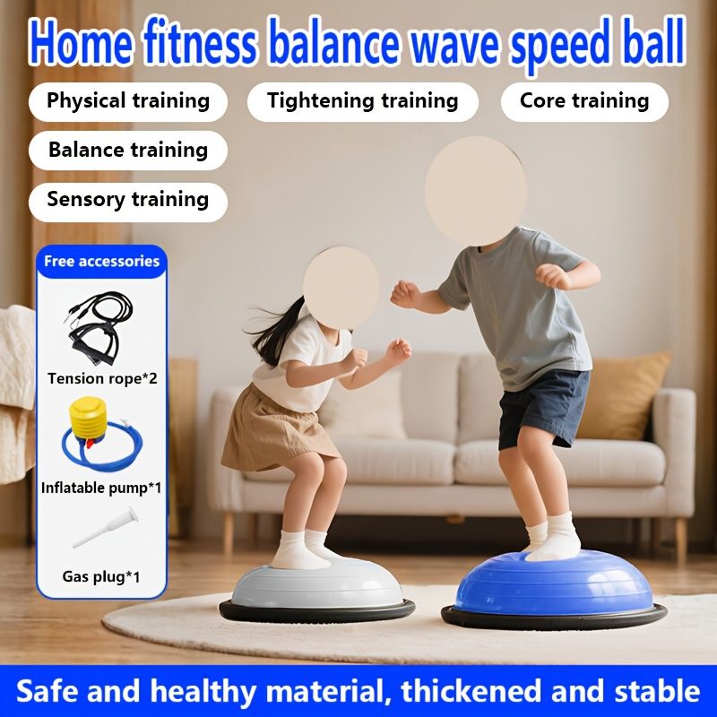Hemisphere Trainer – Portable Inflatable Balance Trainer, specifically designed for core training, yoga, rehabilitation, and Pilates, equipped with a stable base. Suitable for home gyms, fitness centers, and physical conditioning.(GREY)