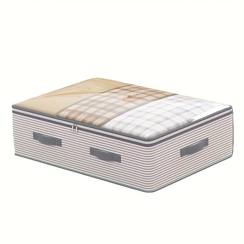 Large Storage Organizer Bag - Made from heavy-duty non-woven fabric with transparent windows, multi-layer clothing storage box suitable for wardrobes, under-bed, and travel. (L)