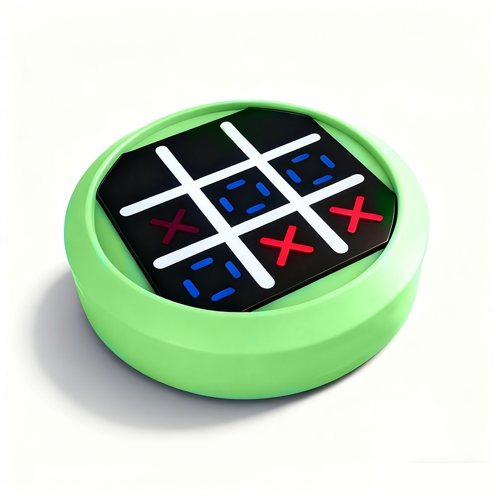 4-in-1 Electronic Tic Tac Toe Game: AI Battle, Two-Player Mode, Memory & Speed Challenge | Handheld Portable Game Console, Suitable for Both Kids and Adults (Batteries Not Included)(WHITE)