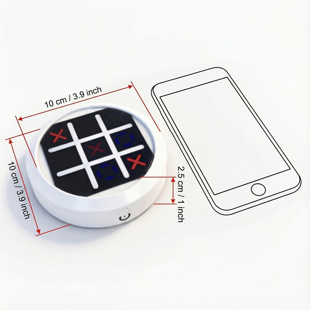 4-in-1 Electronic Tic Tac Toe Game: AI Battle, Two-Player Mode, Memory & Speed Challenge | Handheld Portable Game Console, Suitable for Both Kids and Adults (Batteries Not Included)(WHITE)