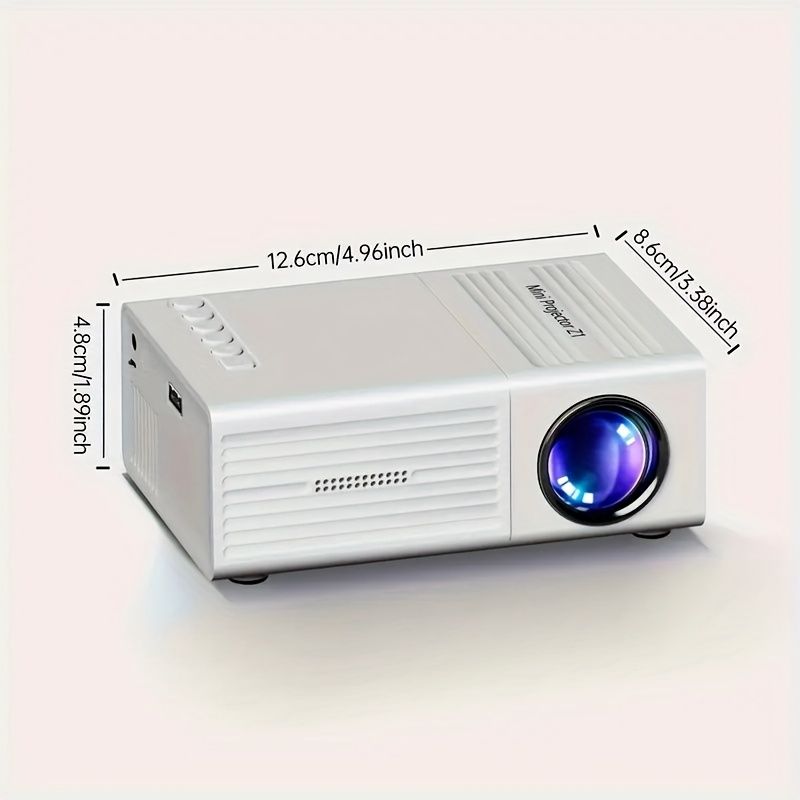 Pocket cinema carries | 80-inch wireless mini projector, direct phone connection, USB instant broadcast, and camping bedroom enjoys HD giant screen.