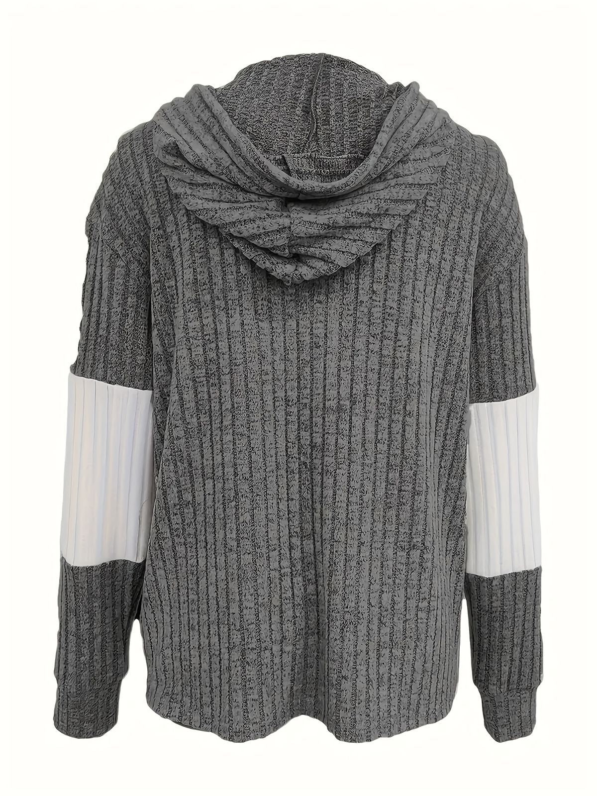 Women'S Hooded Jacket Two-Tone Jacket Drawstring Jacket Casual Jacket Australia - Gray - Size S(AU S/EU46)