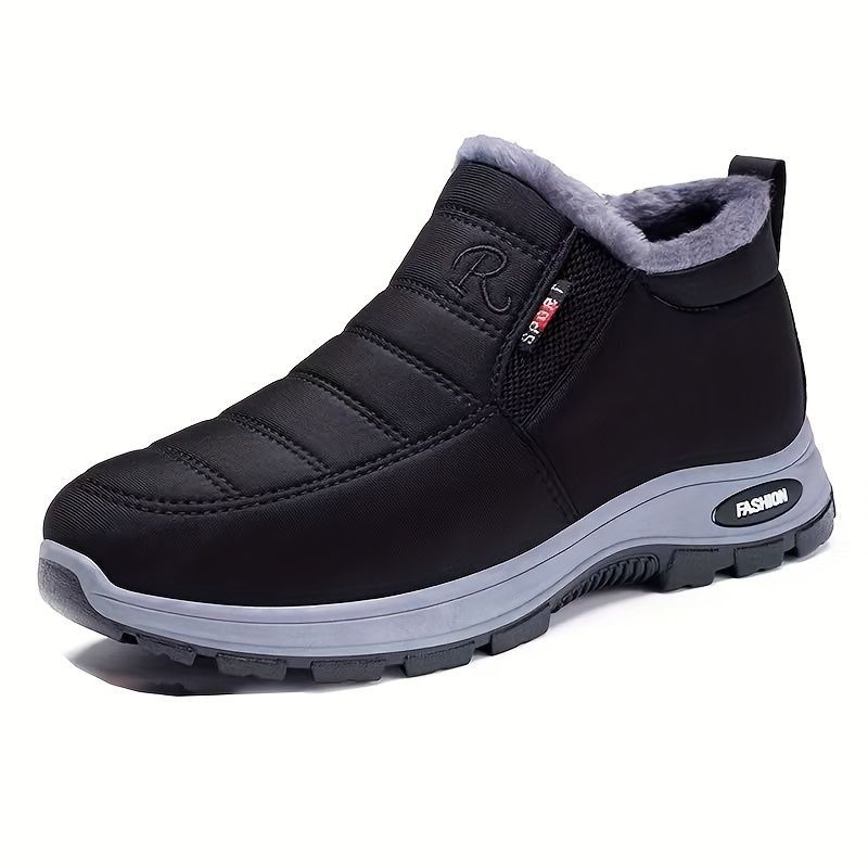 Unisex Furry-Lined Ankle Boots - Black - Size 10(AU10/EU41)