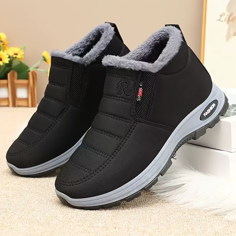 Unisex Furry-Lined Ankle Boots - Red - Size 5(AU5/EU36)
