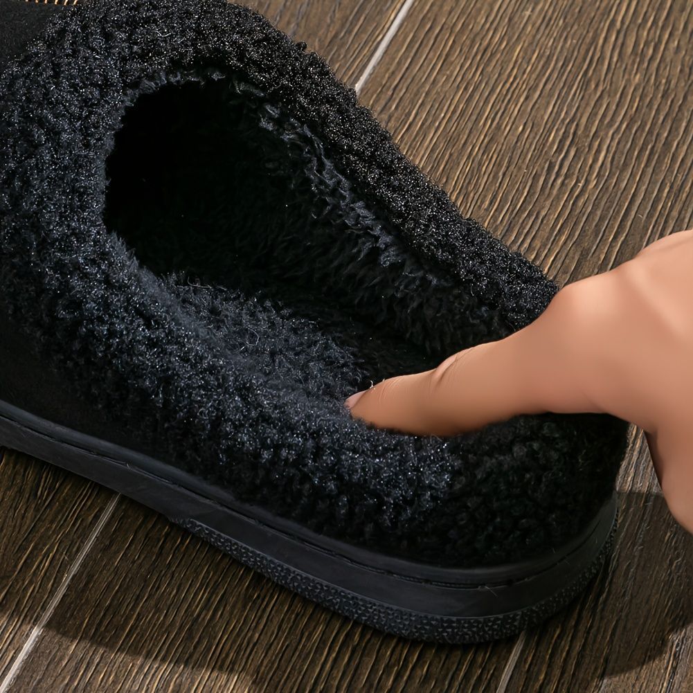 Men's Suede Slippers with Fleece Trim - Blue - Size 9(AU9/EU42)