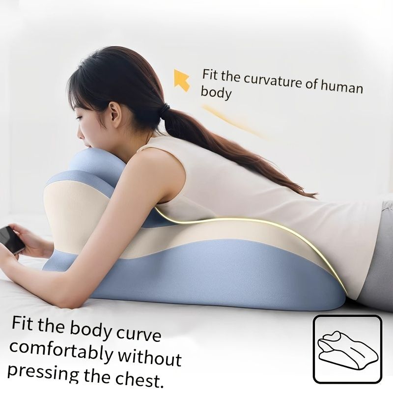 Bed Stomach-Sleep Pillow - Multi-functional Prone Position Pillow for Stomach Sleeping, Phone Use, Reading, Couples Fun Play, Intimacy Aid for Couples, Bed Hip Elevation Tool, Pā Pā Pillow(BLUE)