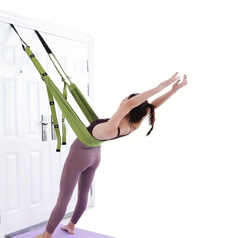 Hanging Fitness Resistance Band: 4-Step Installation, Full-Body Stretching & Strength Training at Home(GREEN)