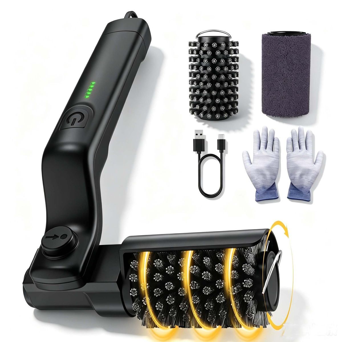 Adjustable-Angle 3-Speed Electric Grill Brush, Type-C, Stainless Steel Angled head,high-speed SS bristles,rotatable splash,3 speeds, cordless, reusable deep grate cleaner with upgraded auto mode.