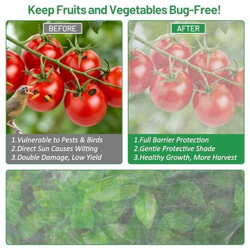 190*100*45cm(L*W*H) 2 Pack Garden Netting for Raised Beds, Ultra Fine Mesh Bird Netting Raised Garden Bed Cover, Plant Covers Pest Barrier Screen with Drawstring for Vegetables Fruits Flowers Protection - White