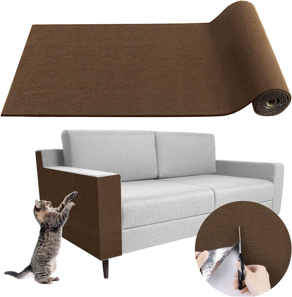 Cat Scratching Pad DIY Cat Accessory Cat Furniture Protection Cat Climbing - Blue - Size 15.8''×118''
