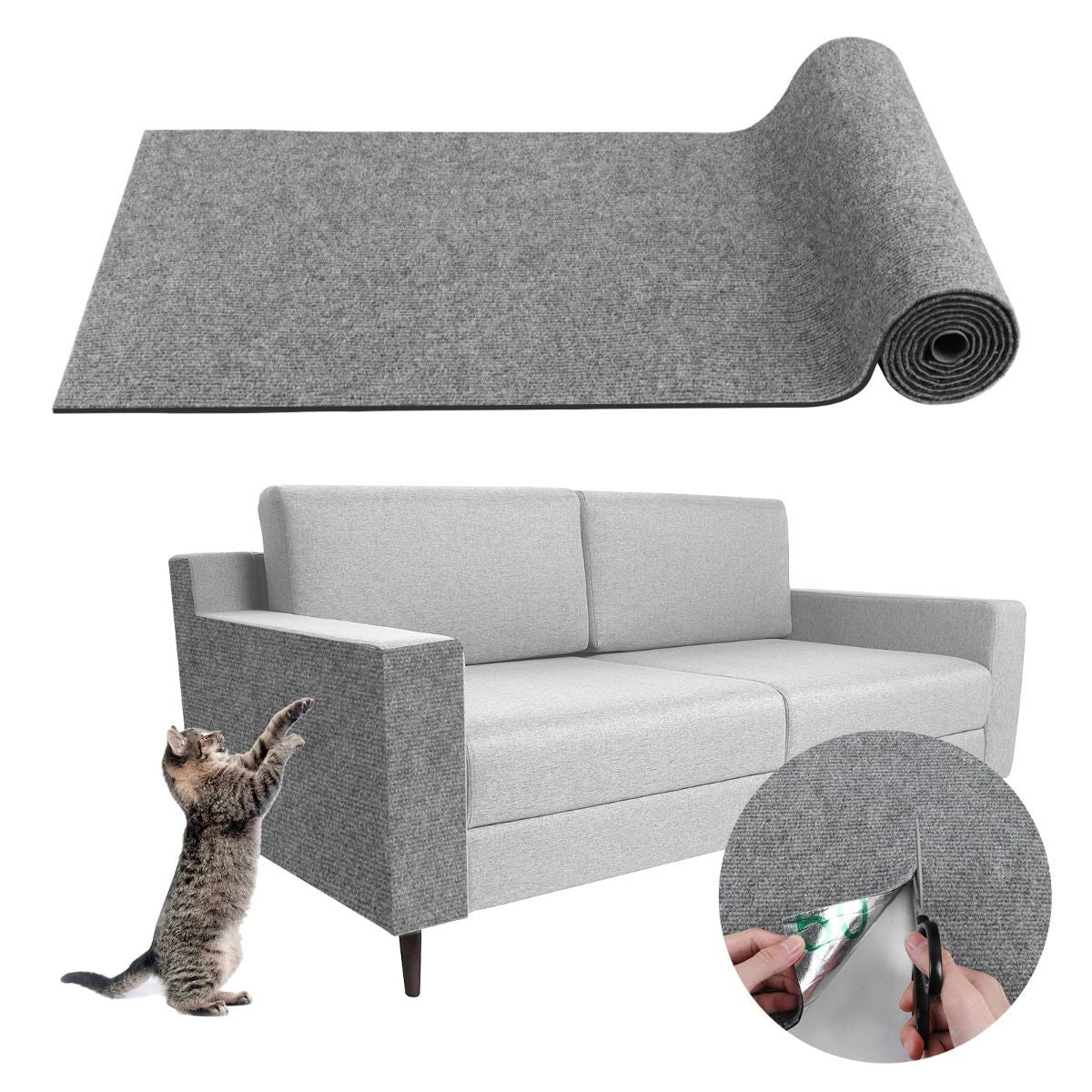 Cat Scratching Pad DIY Cat Accessory Cat Furniture Protection Cat Climbing - Brown - Size 15.8''×118''