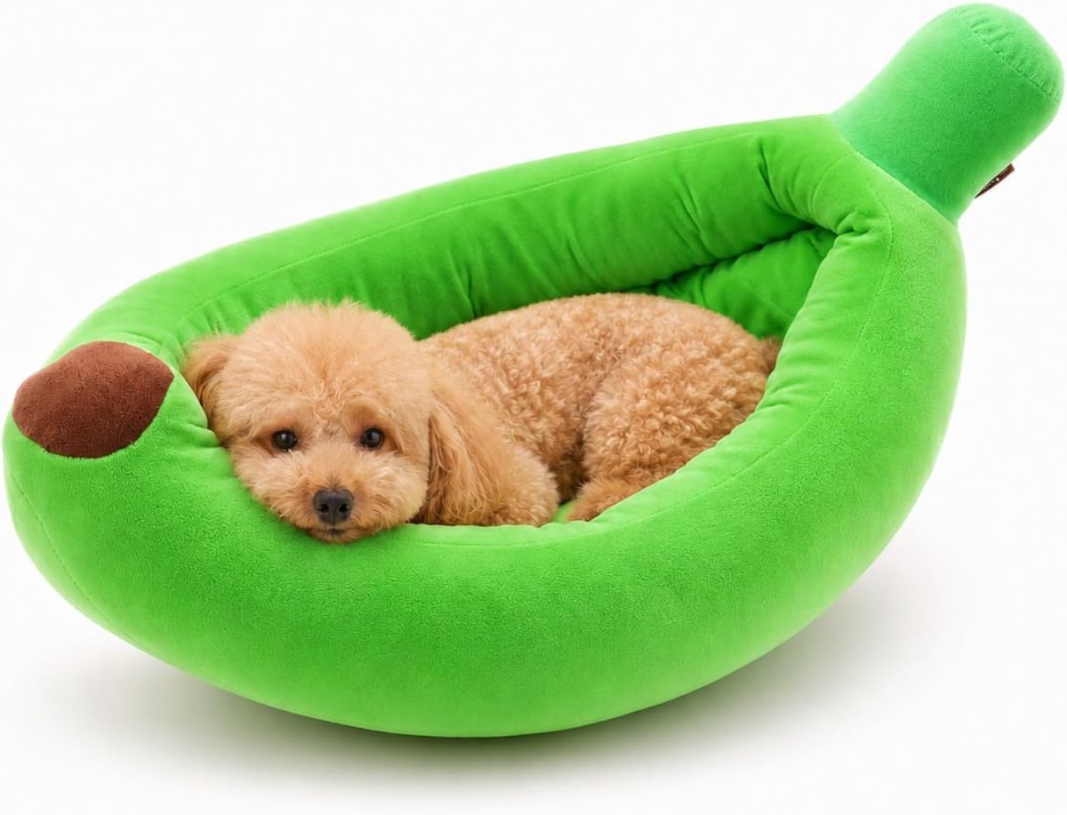 Banana Bed, Banana Shaped Pet Bed for Cats & Small Dogs - Cozy Cave Design with Machine Washable Cover, Non-Slip Bottom & Soft Faux Fur Lining, Multiple Sizes (S-XL) for Year-Round Comfort - Pink - Size Medium