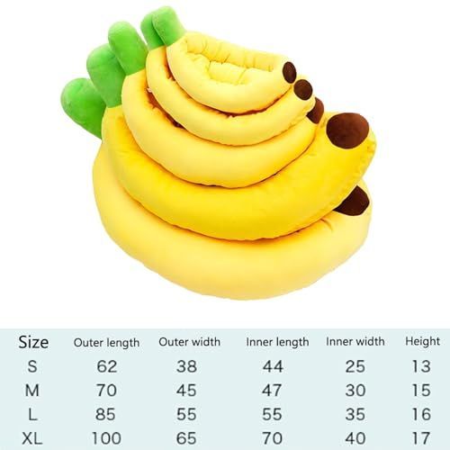 Banana Bed, Banana Shaped Pet Bed for Cats & Small Dogs - Cozy Cave Design with Machine Washable Cover, Non-Slip Bottom & Soft Faux Fur Lining, Multiple Sizes (S-XL) for Year-Round Comfort - Pink - Size X-Large