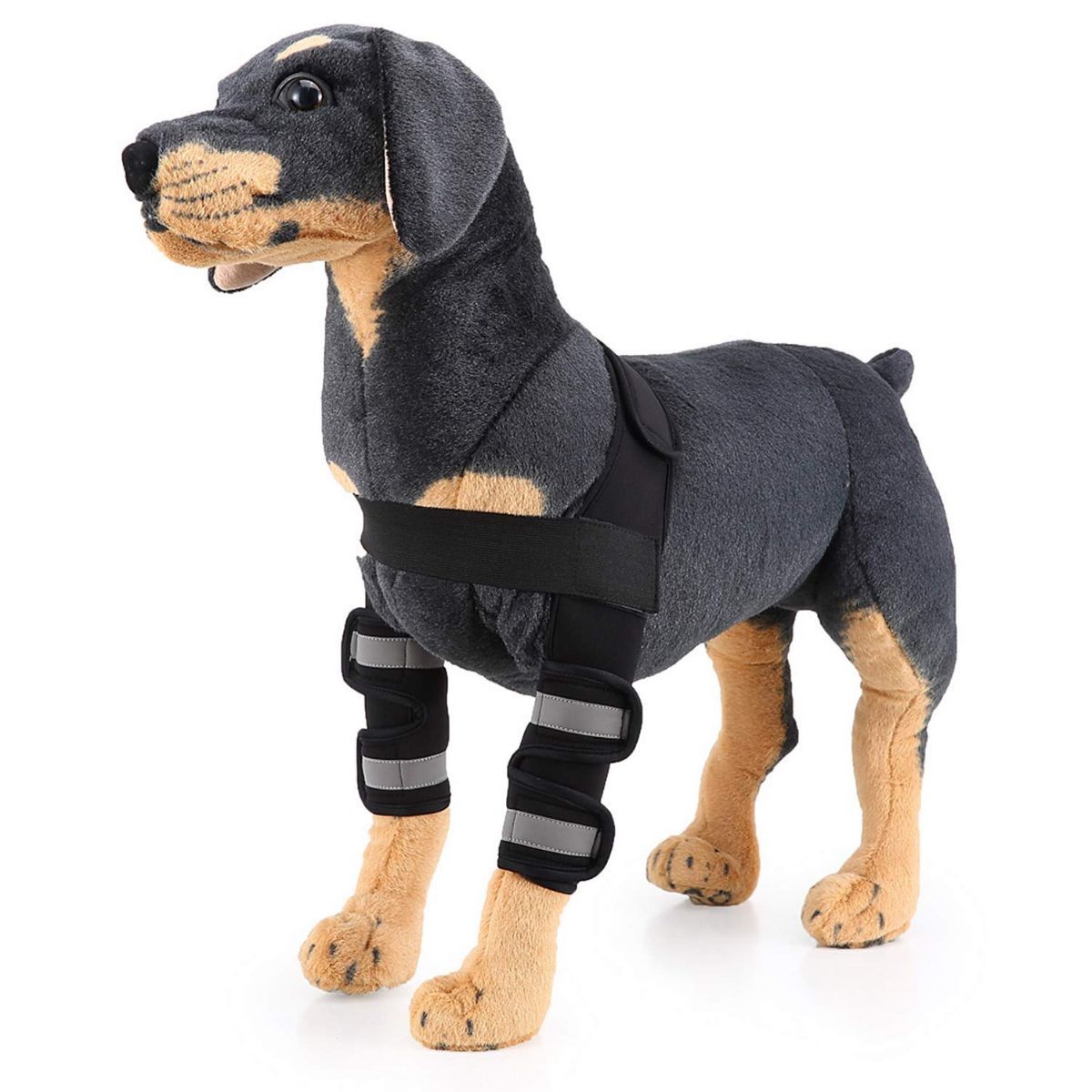 Dog Canine Shoulder Brace with Reflective Stripes Front Leg Elbow Protector for Arthritis Recovery Wounds Healing Prevents Injuries Sprains, Neoprene Sport Protect Joint Wrap - Black - Size S
