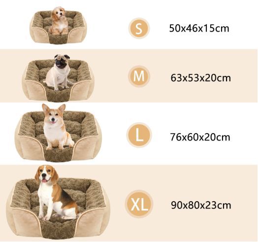 Dog Bed for Small Medium Dogs, Cat Bed for Indoor Cats. Washable Orthopedic Dog Bed. Removable Sleeping Mat, Durable Pet Bed with Anti-Slip Bottom - Dark Gray - Size 90cm*80cm