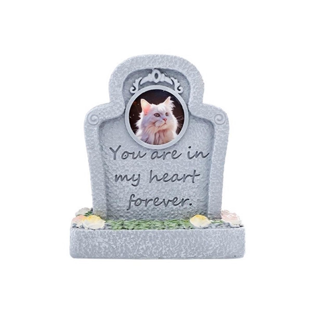 Pet Memorial Stone for Loss of Dog or Cat-Resin Dog Memorial Gifts with Flower Language Design-Heartfelt Pet Loss Sympathy Gift-Dog Passing Away Remembrance Keepsake - Gray - Size Angel heart