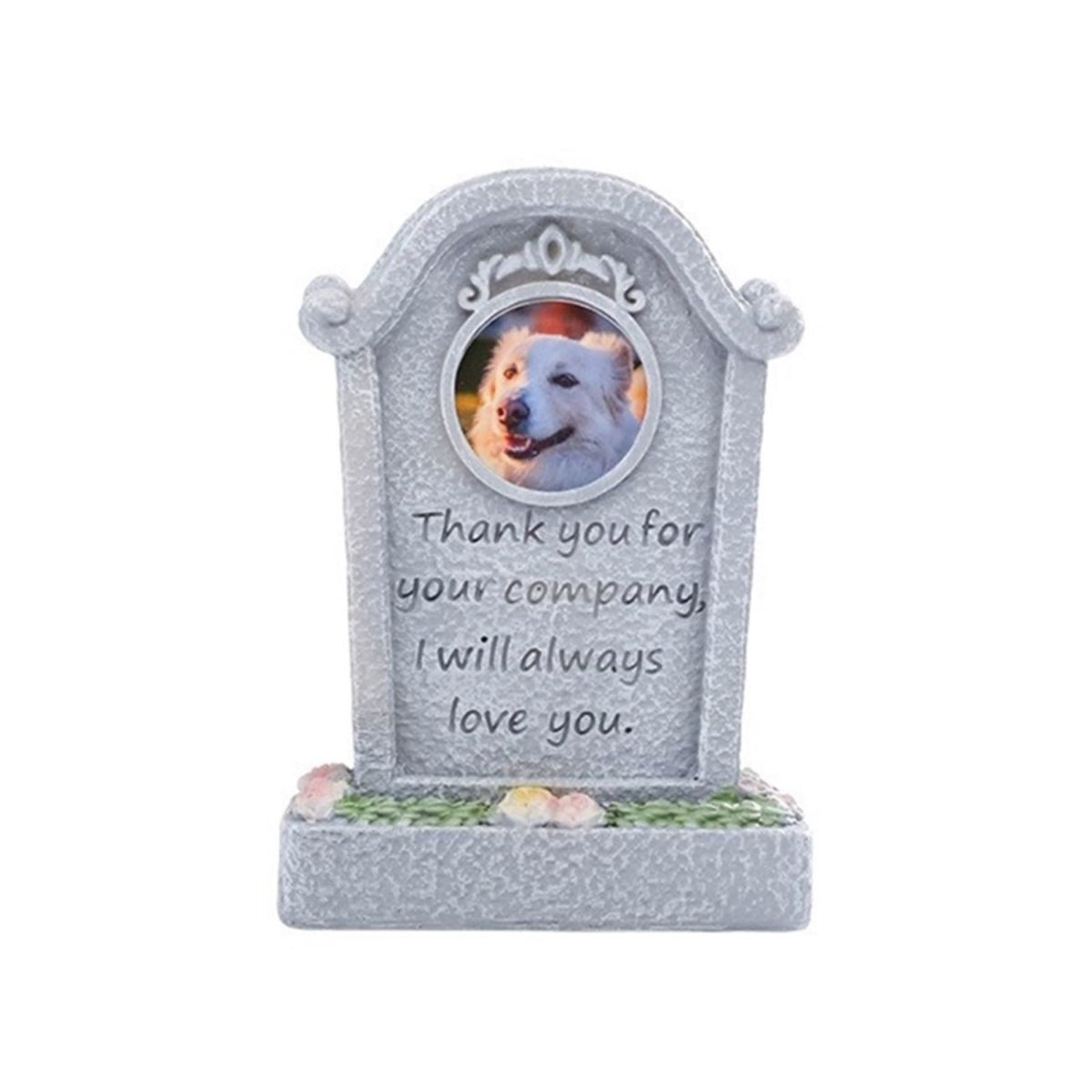 Pet Memorial Stone for Loss of Dog or Cat-Resin Dog Memorial Gifts with Flower Language Design-Heartfelt Pet Loss Sympathy Gift-Dog Passing Away Remembrance Keepsake - Gray - Size Immutability
