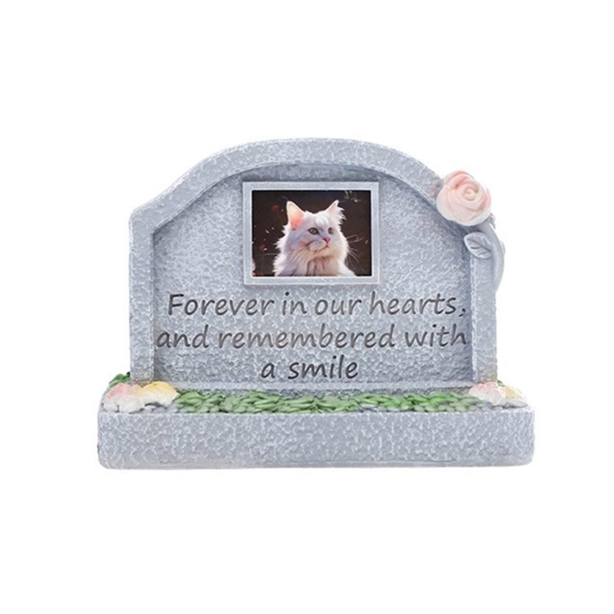 Pet Memorial Stone for Loss of Dog or Cat-Resin Dog Memorial Gifts with Flower Language Design-Heartfelt Pet Loss Sympathy Gift-Dog Passing Away Remembrance Keepsake - Gray - Size Immutability