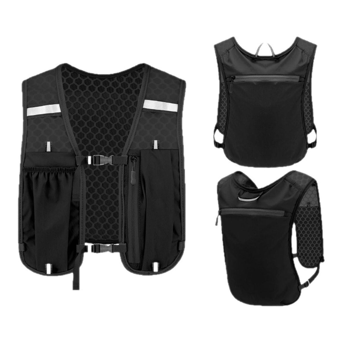 Running Hydration Vest Backpack Pack Marathoner Running Race Hydration for Trail Race, Hiking, Cycling, Climbing, Jogging - Black - Size 15.7in