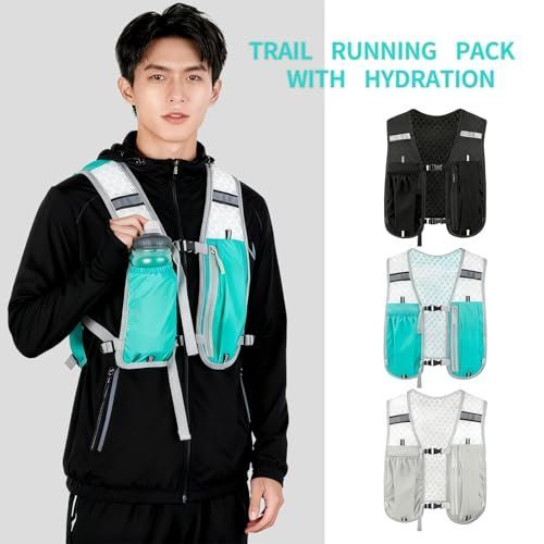 Running Hydration Vest Backpack Pack Marathoner Running Race Hydration for Trail Race, Hiking, Cycling, Climbing, Jogging - Black - Size 15.7in