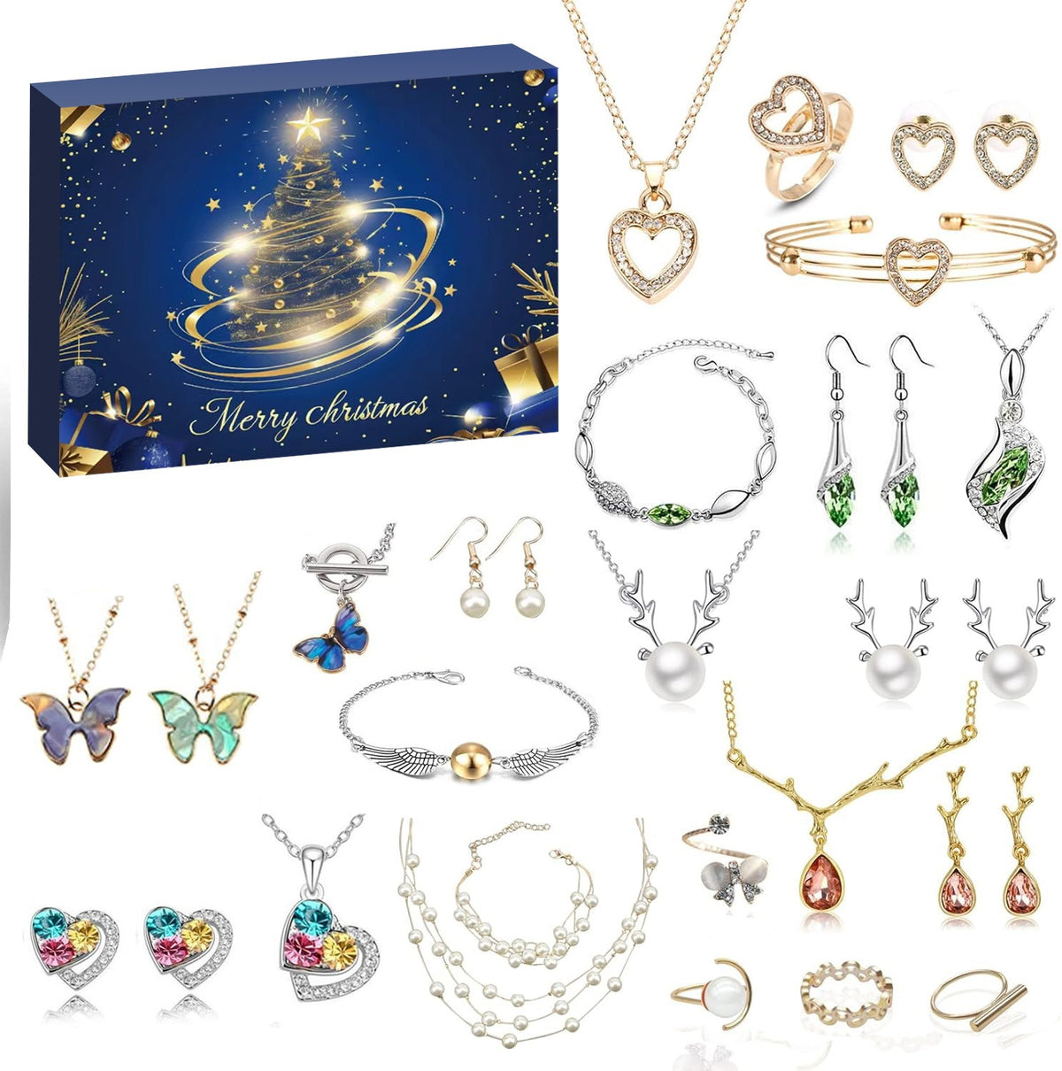 24-Day Christmas Advent Calendar DIY Bracelet Set, Festive Charm & Bead Kit for Aussie Xmas Gifting & Crafting