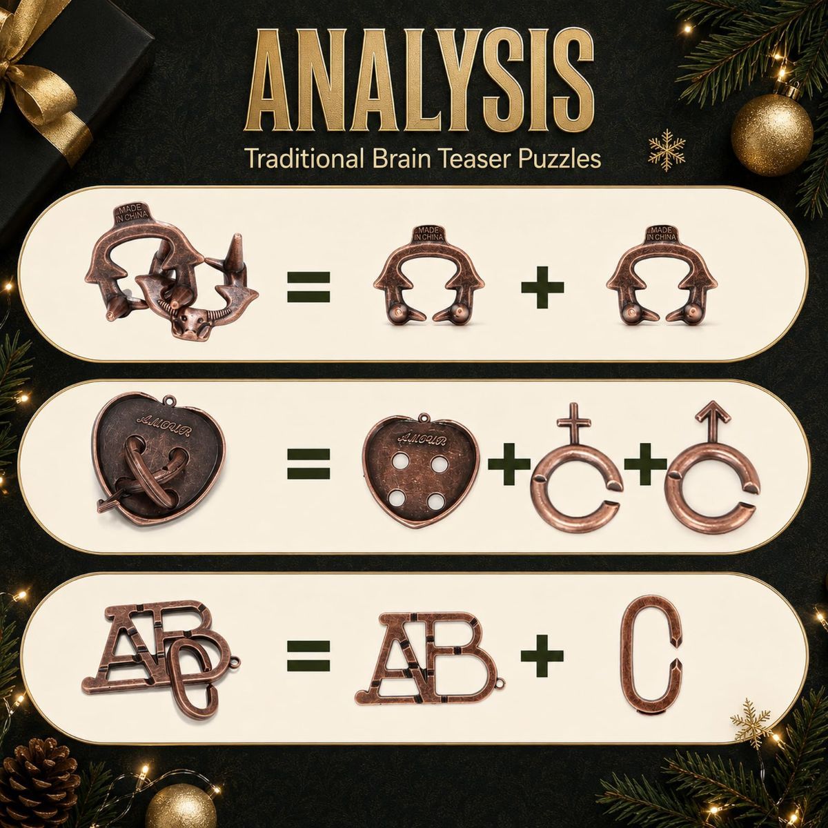 Advent Calendar 2026 Brain Teaser, Teens Adults 24 Days Christmas Countdown Metal 3D Unlock Interlocking Puzzle, IQ Logic & Mind Challenges, Xmas Countdown Calendar for Adults Teens